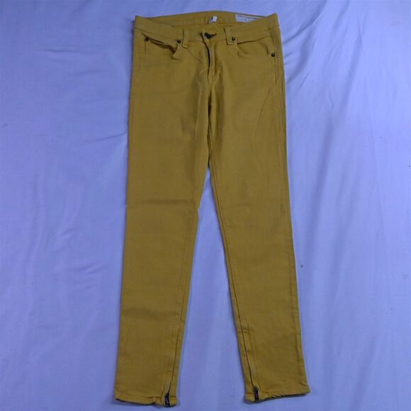 Lot 2 Rag + Bone 27 Zipper Capri Skinny Yellow Blue‎ Stretch Denim Womens Jeans - Picture 2 of 9